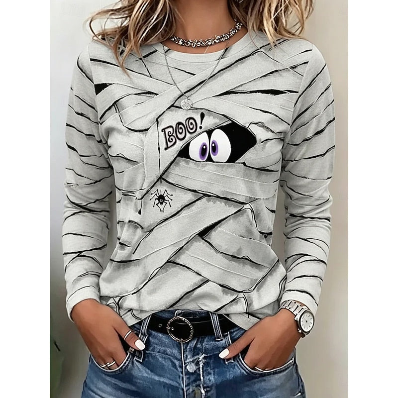 Women's Mummy-Graphic Long-Sleeve Top