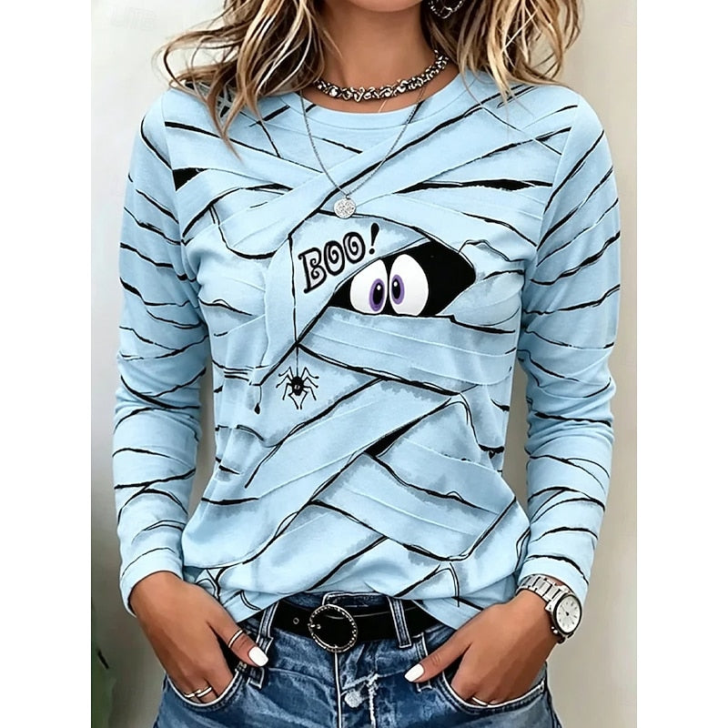 Women's Mummy-Graphic Long-Sleeve Top