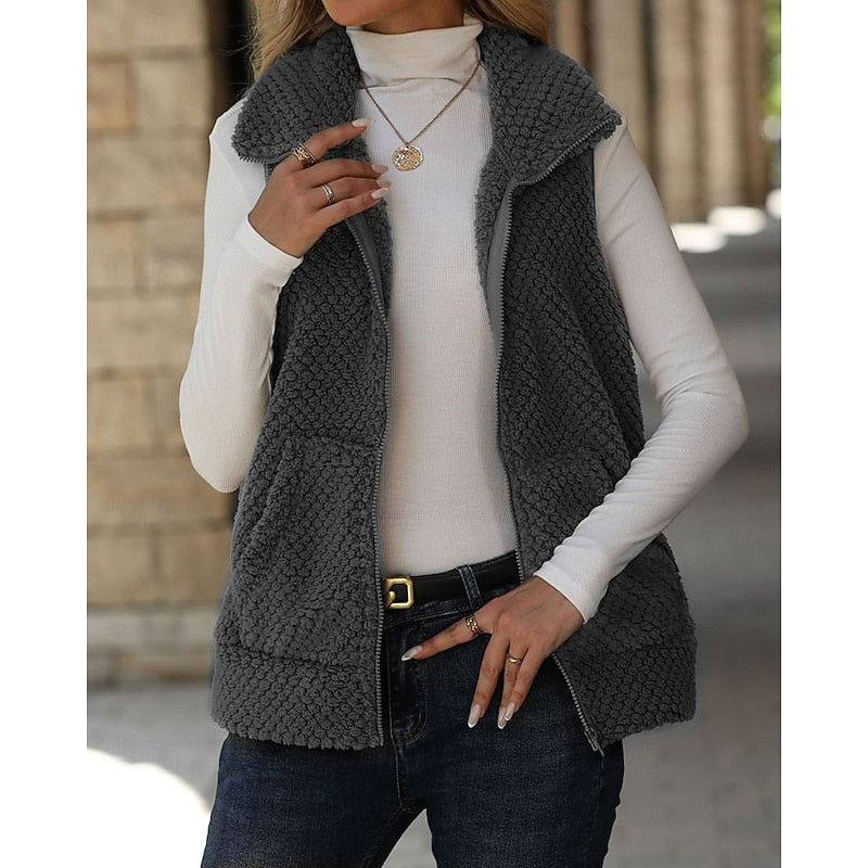 Women's Textured Zip Vest