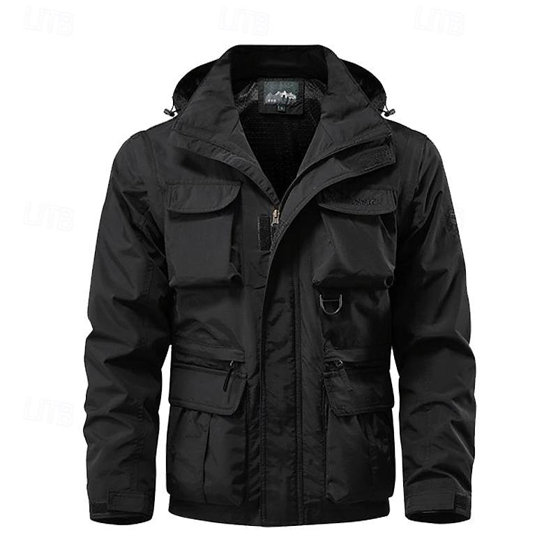 Men's Multi-Pocket Collared Zip Jacket