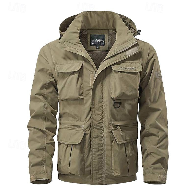 Men's Multi-Pocket Collared Zip Jacket
