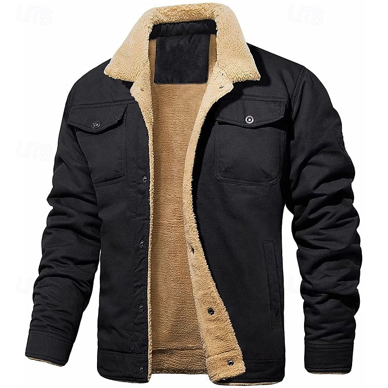 Men's Textured-Trim Trucker Jacket