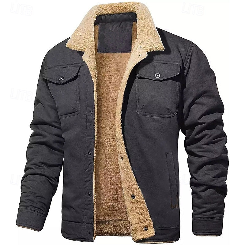 Men's Textured-Trim Trucker Jacket