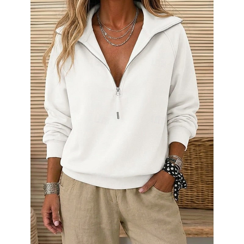 Women's Quarter-Zip Lapel Sweatshirt