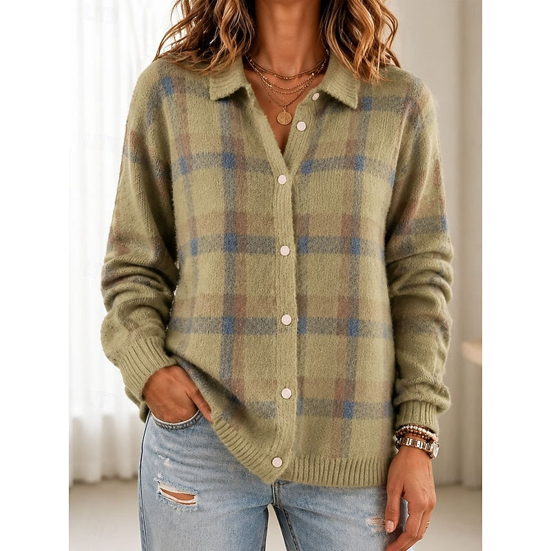 Women's Plaid Button-Front Shirt with Chest Pockets