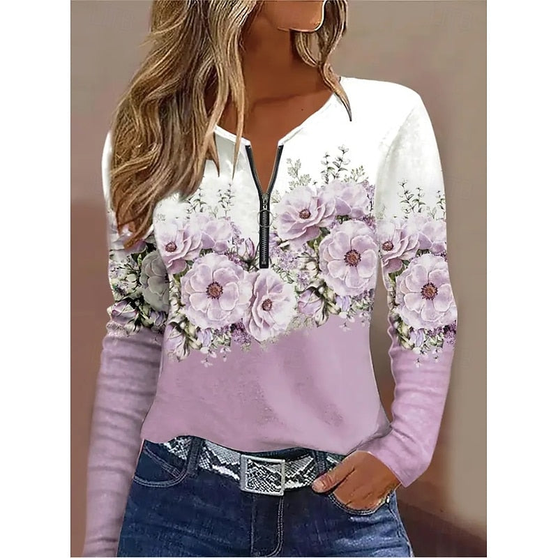 Women's Quarter-Zip Long-Sleeve Top