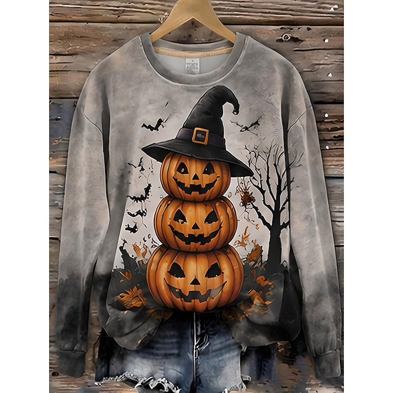 Women's Halloween-Graphic Crewneck Sweatshirt