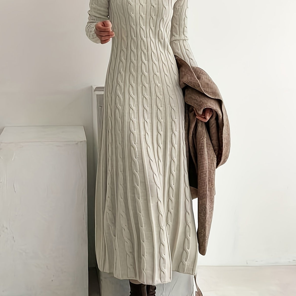Women's Cable-Knit Maxi Dress