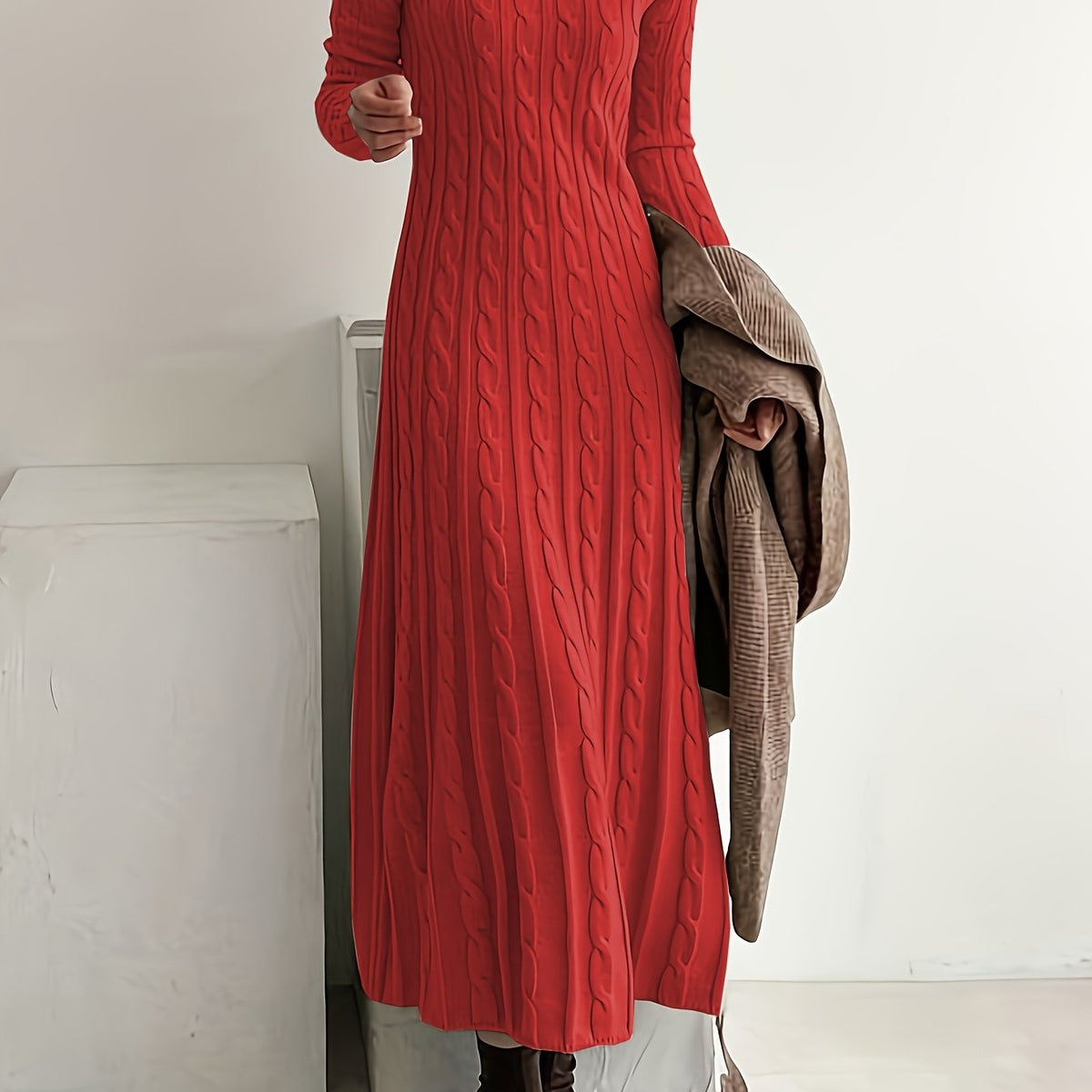 Women's Cable-Knit Maxi Dress
