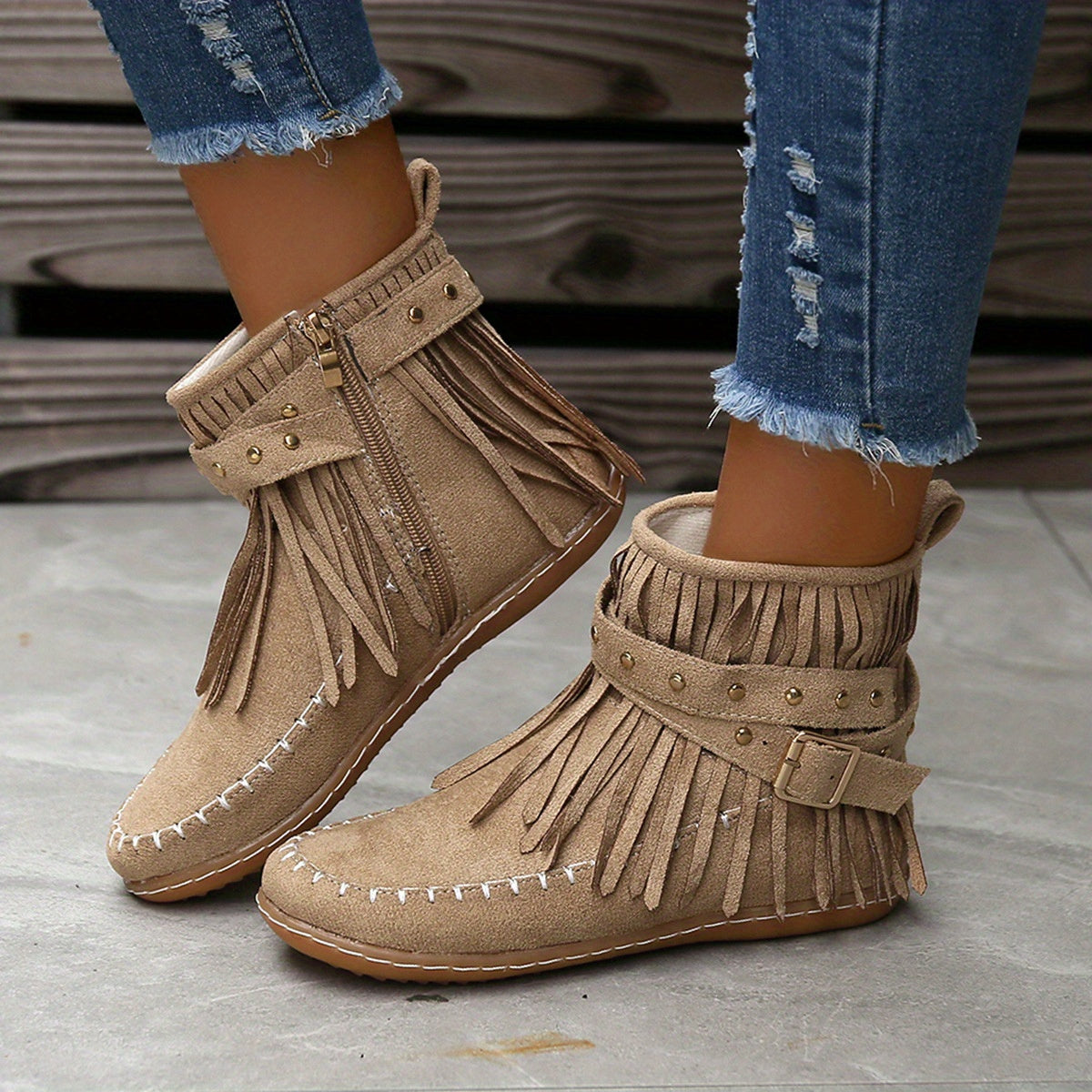 Women's Fringed Western Ankle Boots