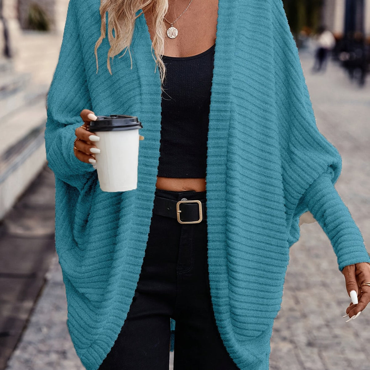 Women's Relaxed Open-Front Cardigan