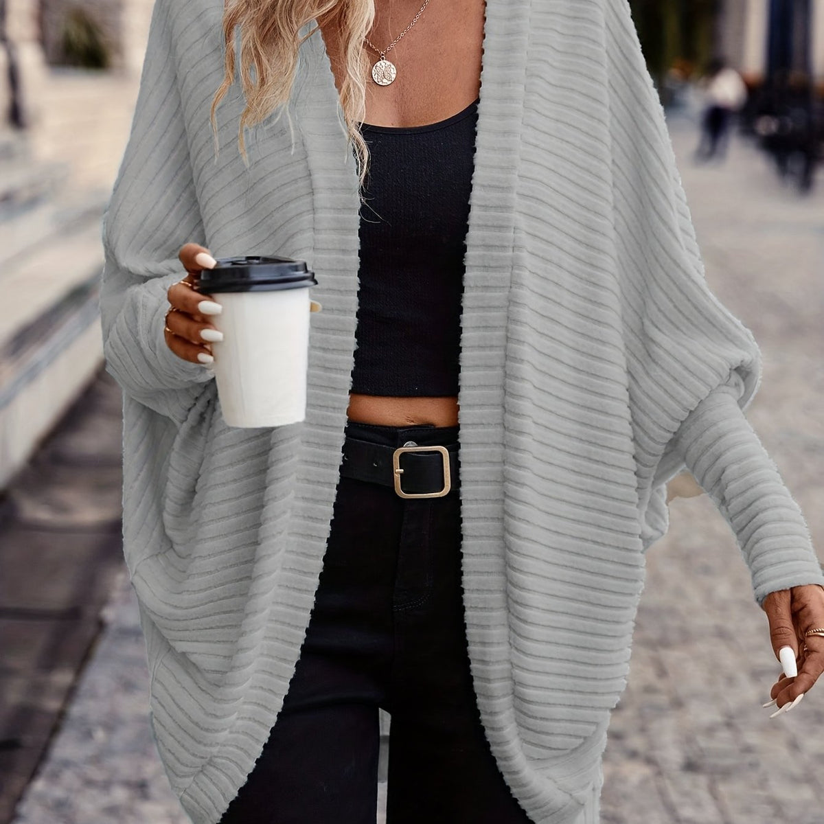 Women's Relaxed Open-Front Cardigan