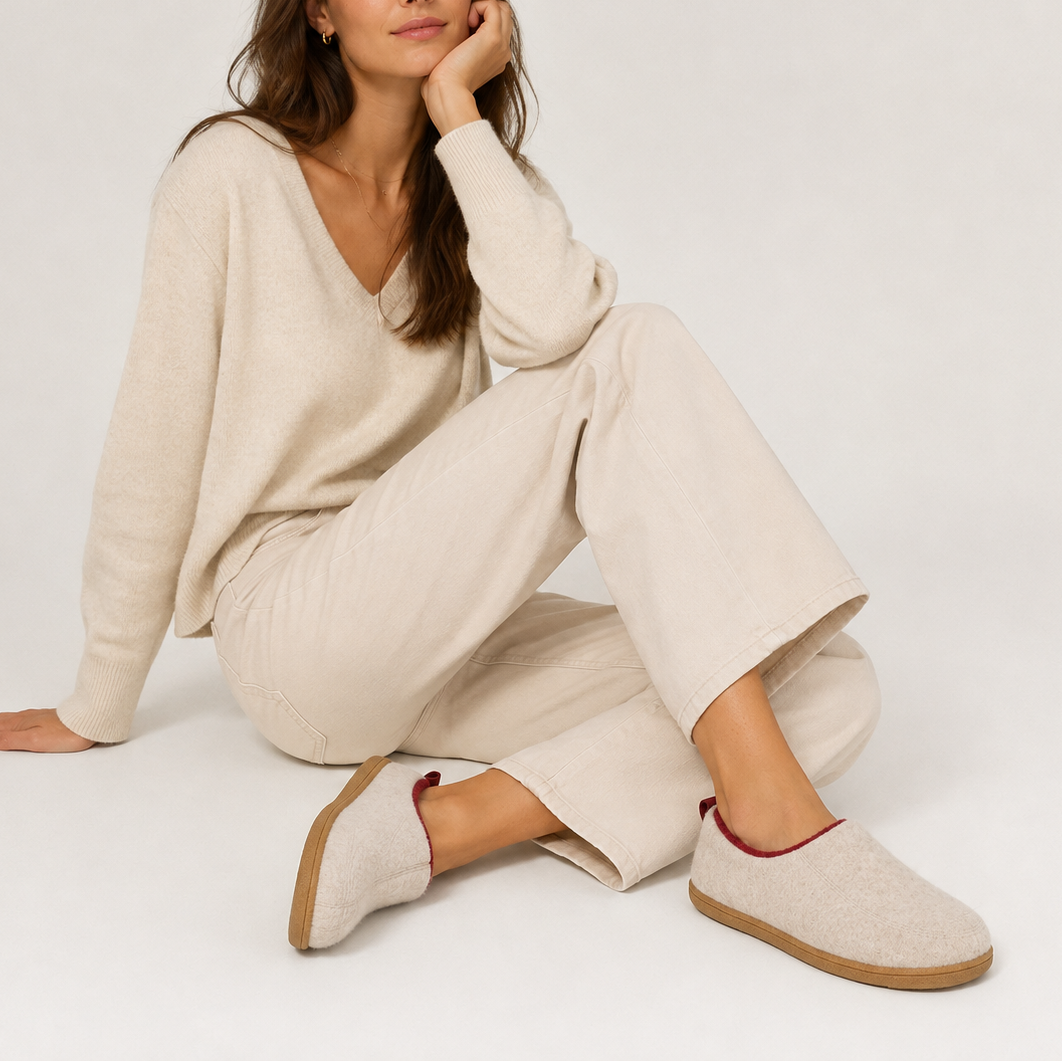 Unisex Slip-On House Slippers with Textured Upper and Lined Interior