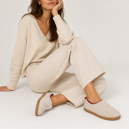 Unisex Slip-On House Slippers with Textured Upper and Lined Interior