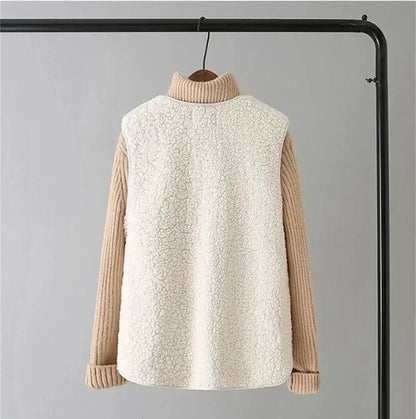 Women's Teddy-Texture Button-Front Vest with Patch Pockets