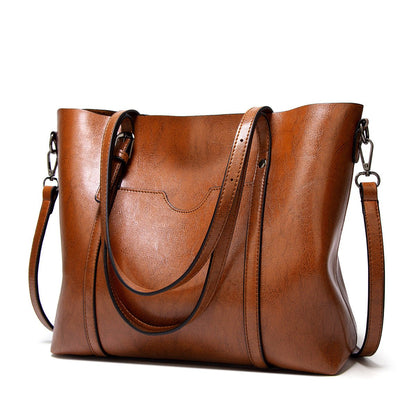 Women's Rectangular Tote Bag with Double Handles and Shoulder Strap