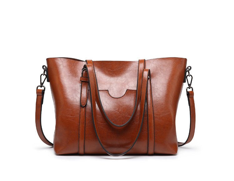 Women's Rectangular Tote Bag with Double Handles and Shoulder Strap