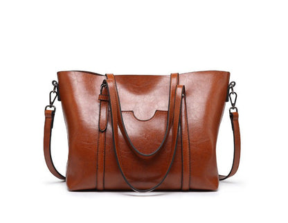 Women's Rectangular Tote Bag with Double Handles and Shoulder Strap