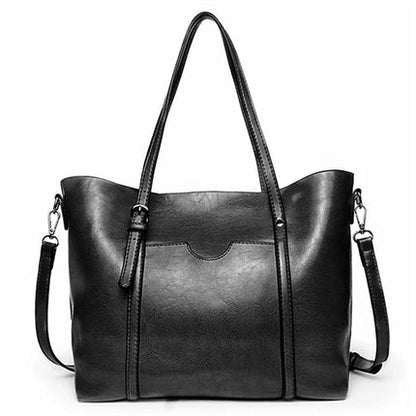 Women's Rectangular Tote Bag with Double Handles and Shoulder Strap