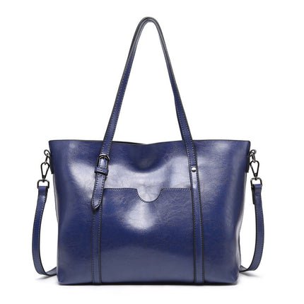 Women's Rectangular Tote Bag with Double Handles and Shoulder Strap