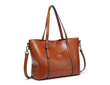 Women's Rectangular Tote Bag with Double Handles and Shoulder Strap