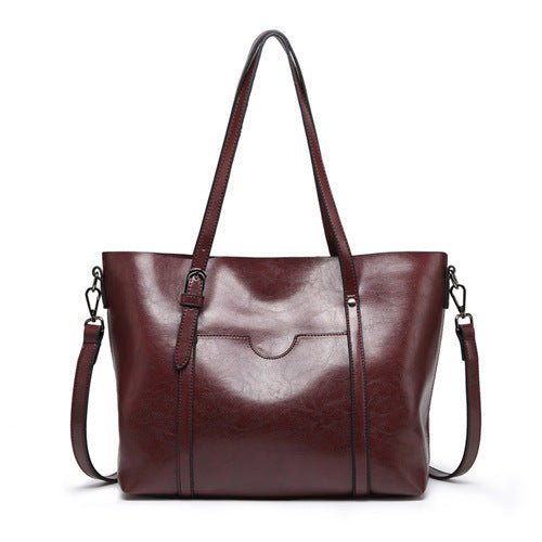 Women's Rectangular Tote Bag with Double Handles and Shoulder Strap