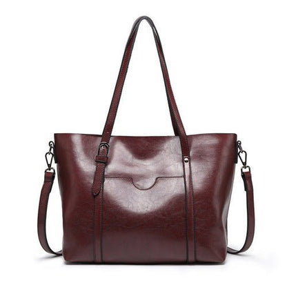 Women's Rectangular Tote Bag with Double Handles and Shoulder Strap