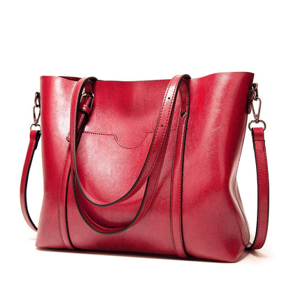 Women's Rectangular Tote Bag with Double Handles and Shoulder Strap