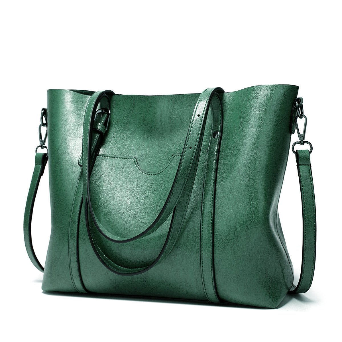 Women's Rectangular Tote Bag with Double Handles and Shoulder Strap