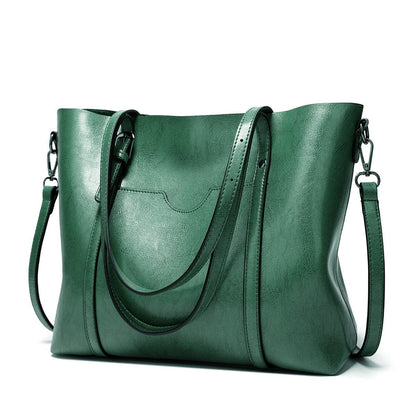 Women's Rectangular Tote Bag with Double Handles and Shoulder Strap