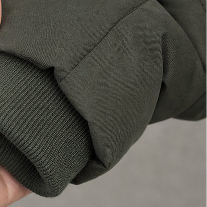 Women's Fitted Quilted Hooded Coat with Front Zipper and Side Pockets