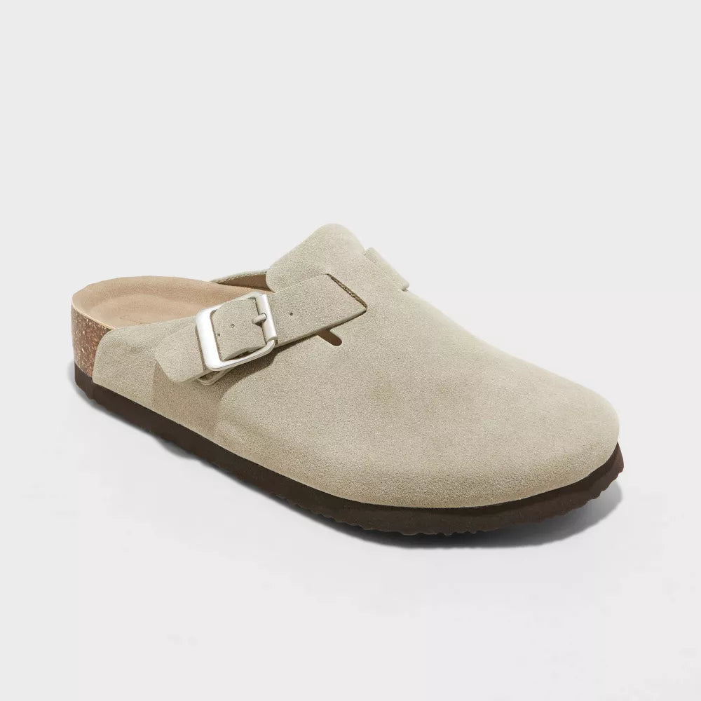 Unisex Closed-Toe Slip-On Clogs with Buckle Strap and Open Heel