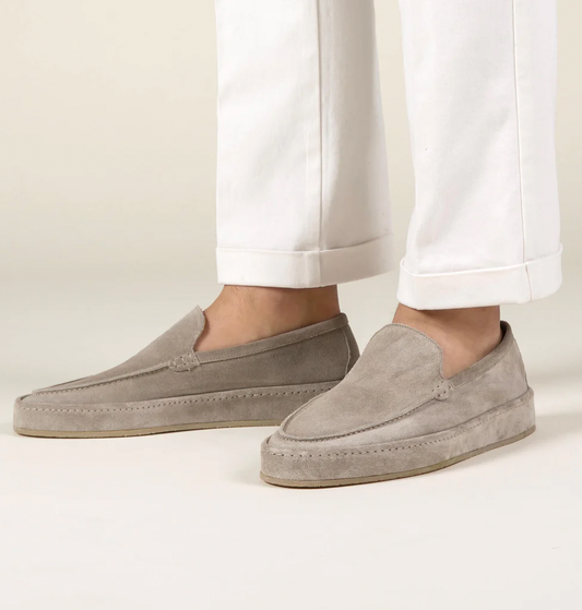 Men's Slip-On Loafers with Low Profile and Visible Seam Details