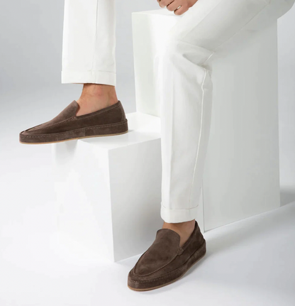 Men's Slip-On Loafers with Low Profile and Visible Seam Details