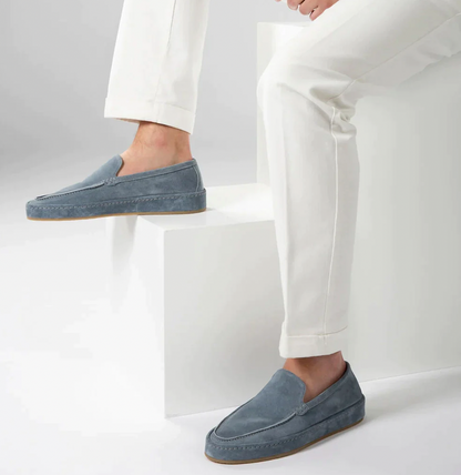Men's Slip-On Loafers with Low Profile and Visible Seam Details