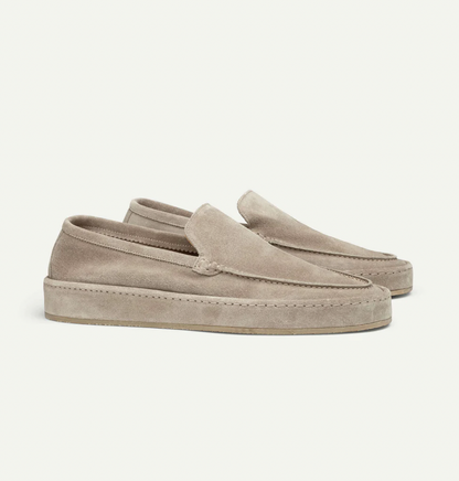 Men's Slip-On Loafers with Low Profile and Visible Seam Details