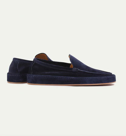 Men's Slip-On Loafers with Low Profile and Visible Seam Details