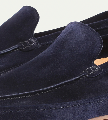 Men's Slip-On Loafers with Low Profile and Visible Seam Details