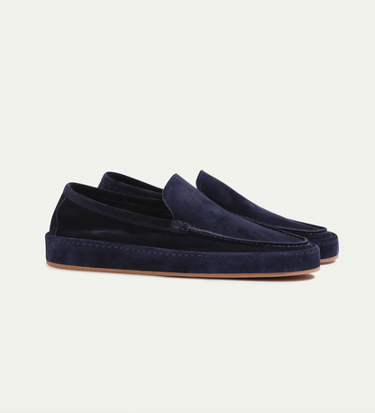 Men's Slip-On Loafers with Low Profile and Visible Seam Details