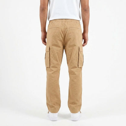 Men's Relaxed Cargo Pants with Wide Legs and Side Pockets
