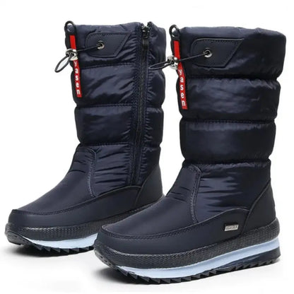 Women's Quilted-Shaft Boots with Zipper and Adjustable Toggle Opening