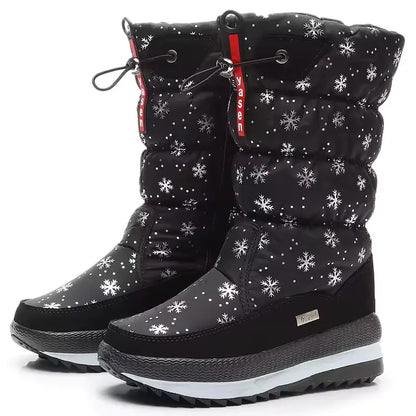Women's Quilted-Shaft Boots with Zipper and Adjustable Toggle Opening