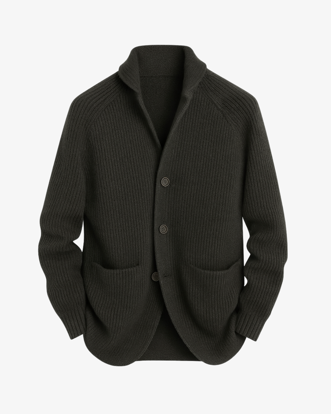Men's Button-Front Jacket with Lapel Collar