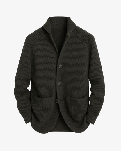 Men's Button-Front Jacket with Lapel Collar