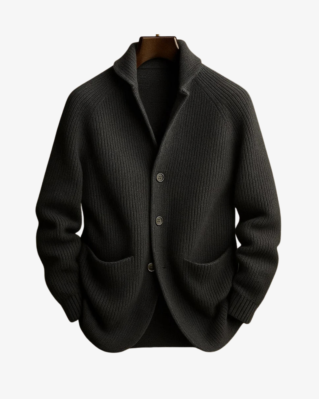 Men's Button-Front Jacket with Lapel Collar