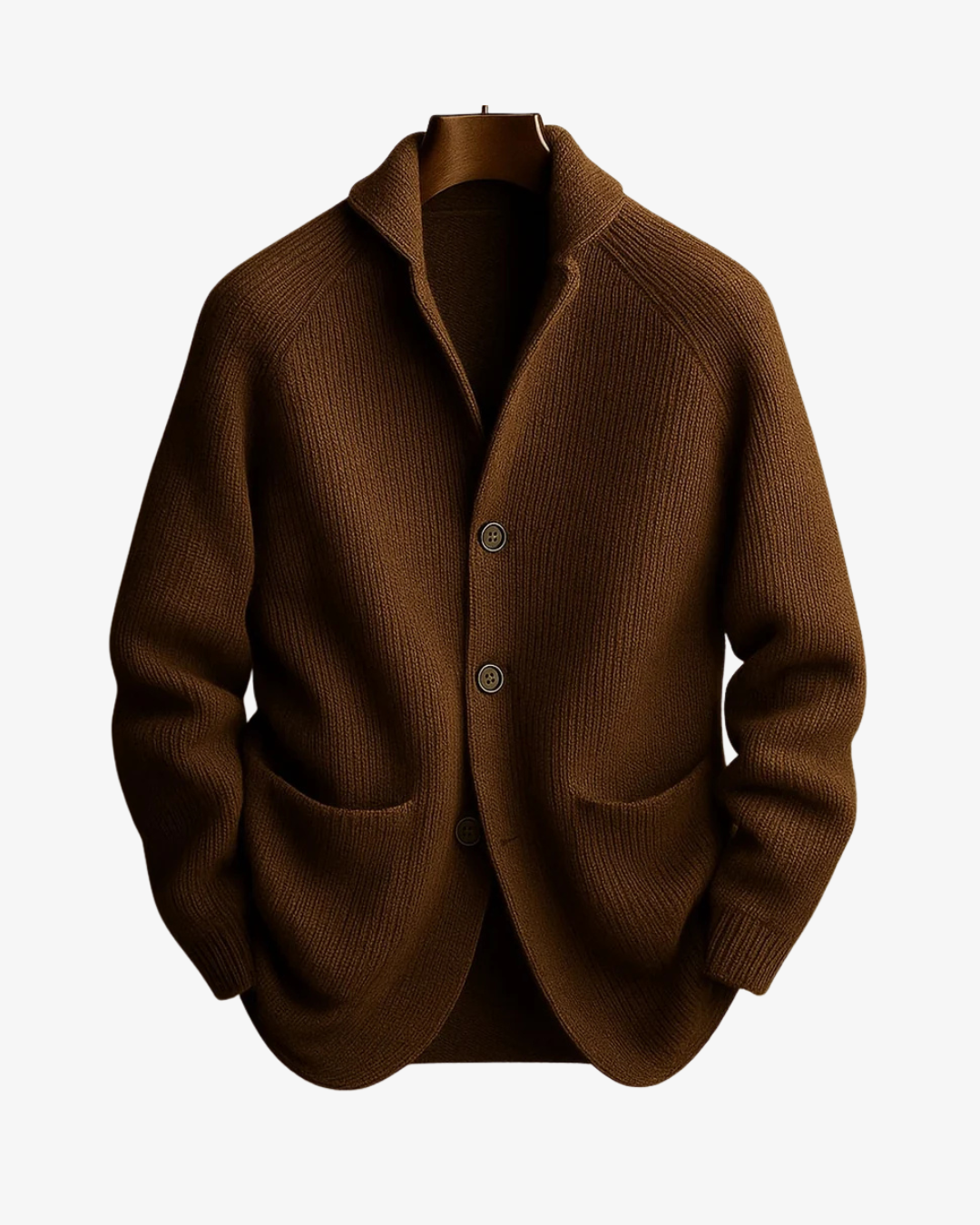 Men's Button-Front Jacket with Lapel Collar