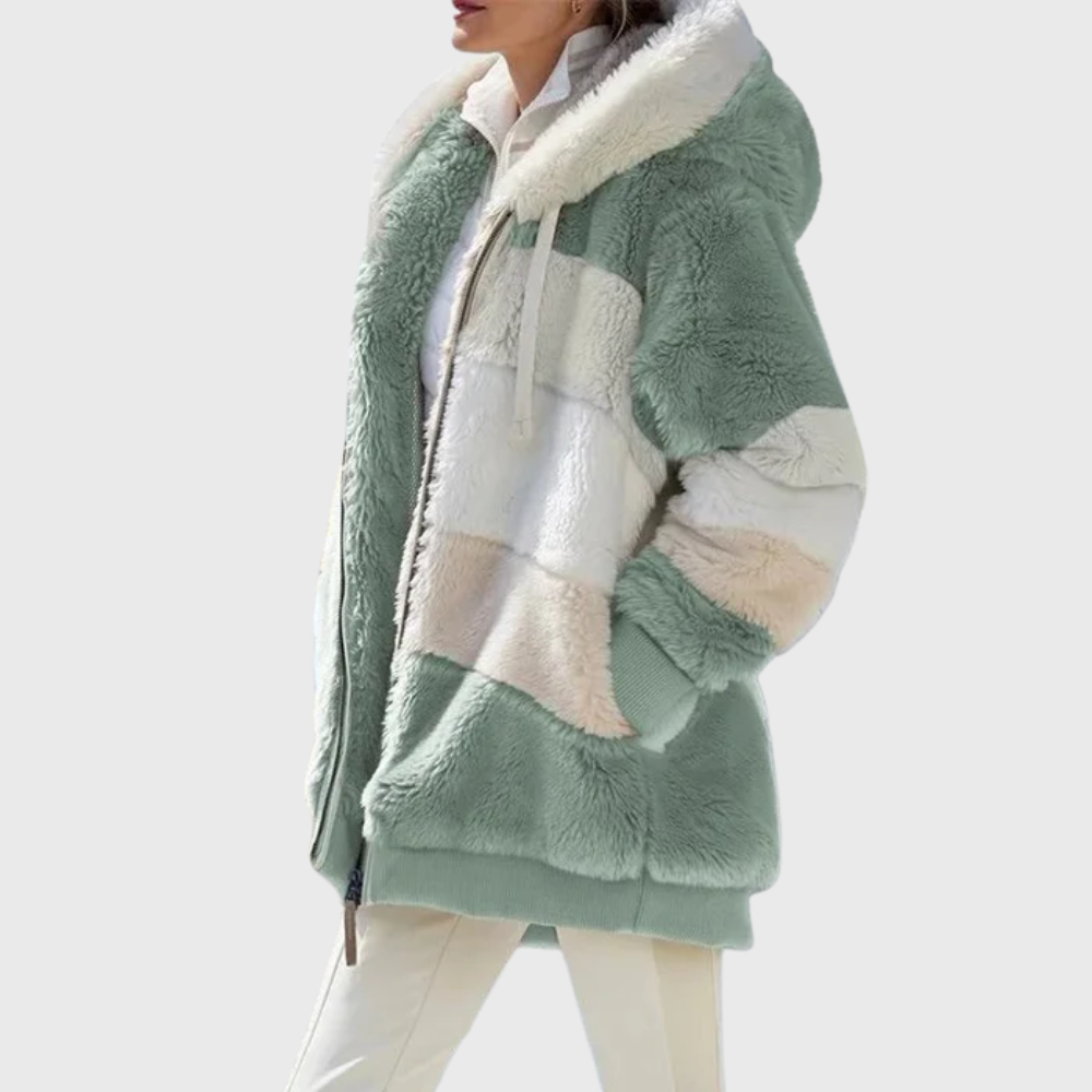 Women's Hooded Textured Jacket with Front Pockets