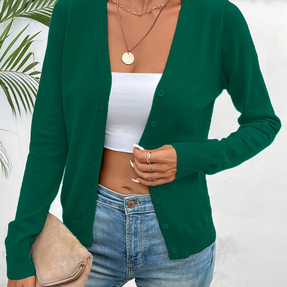 Women's Button-Front Knit Cardigan with Pockets