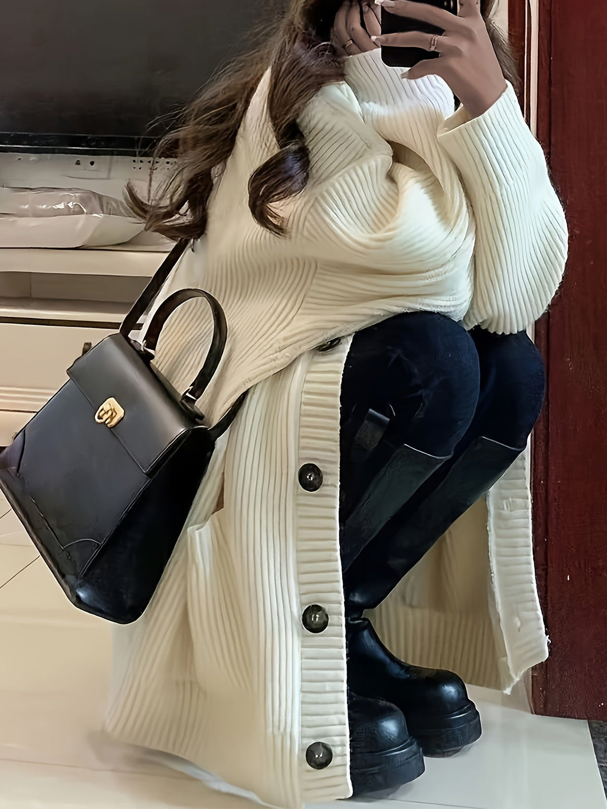 Women's Relaxed Button-Front Cardigan