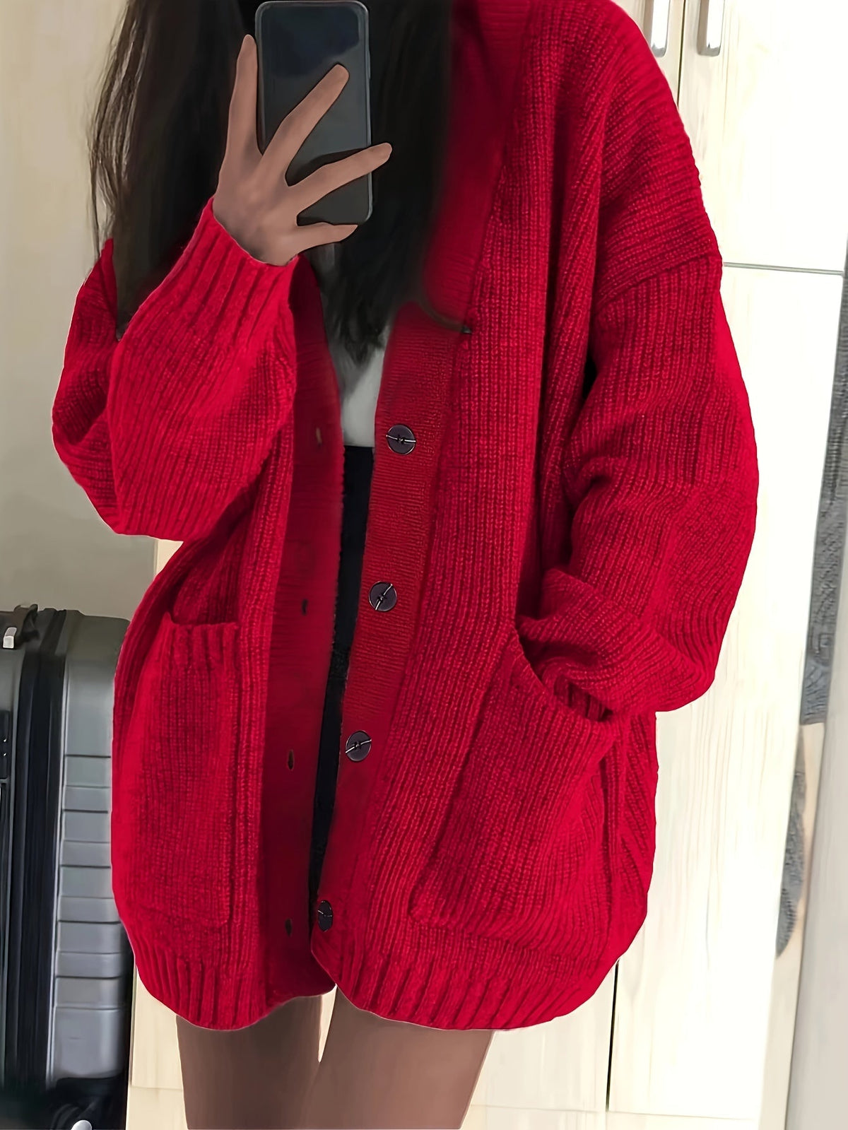 Women's Relaxed Button-Front Cardigan